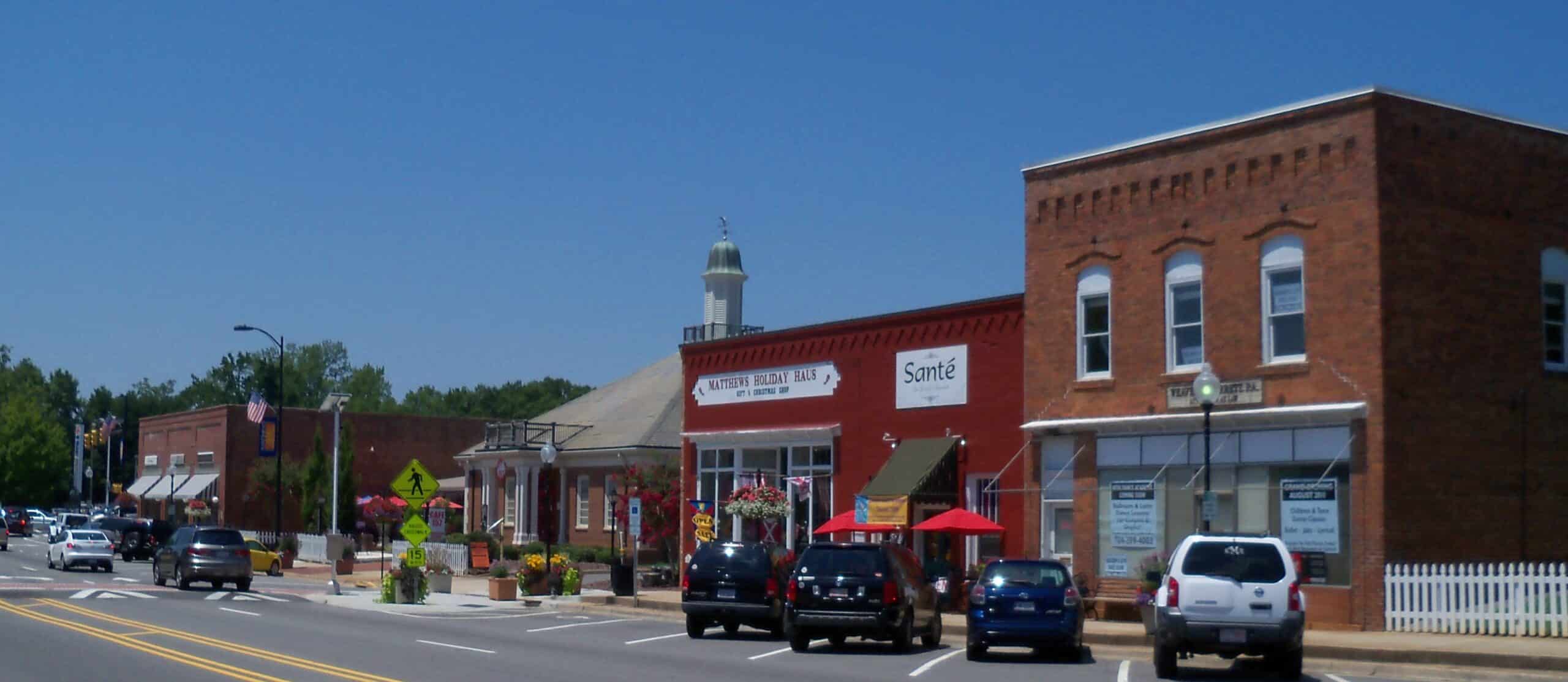Trade Street in downtown Matthews, North Carolina