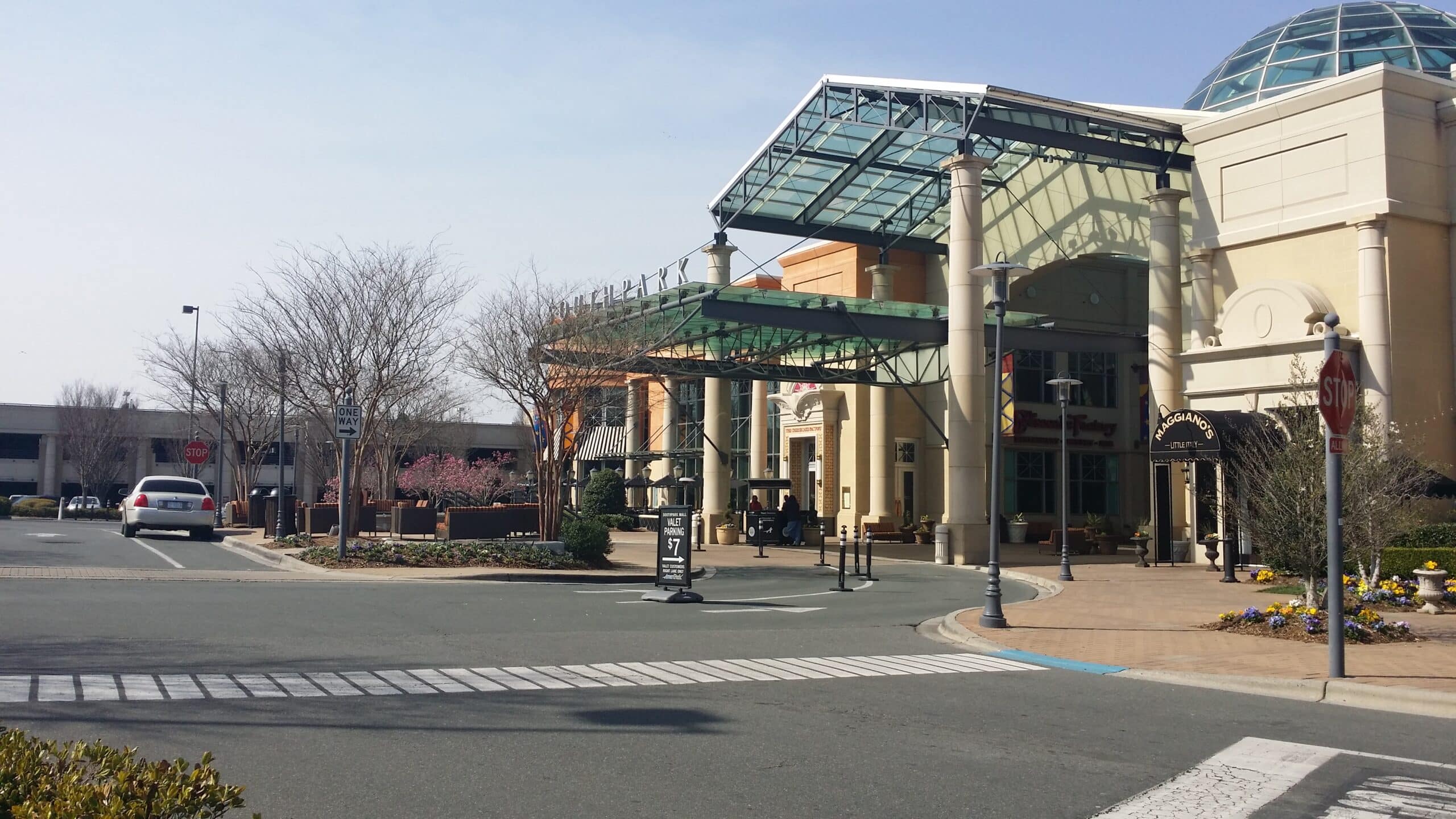 The SouthPark shopping and business district in South Charlotte, NC